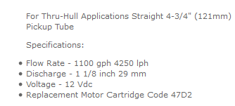 PUMP03 - 1100 GPH for Live Bait Tanks Through Hull
