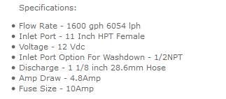 PUMP12 - 1600 GPH Livewell Dual Port Pump