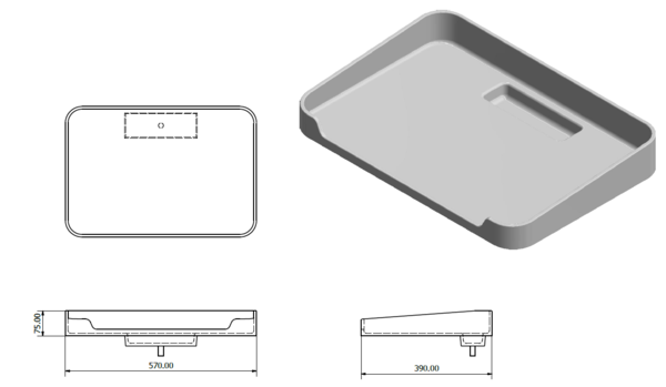 BB13T High Sided C/W Drain Bait Board with Transom Mounting Kit