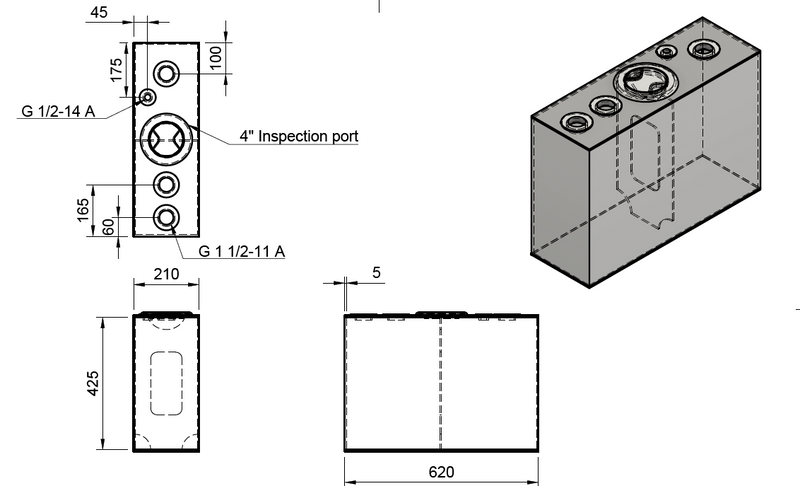 Water or Effluent Tank moulded up to 300 litres