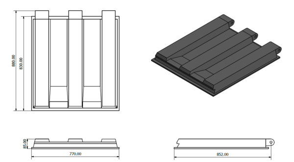FEL 1.0 Meter Front loader Bin Lid