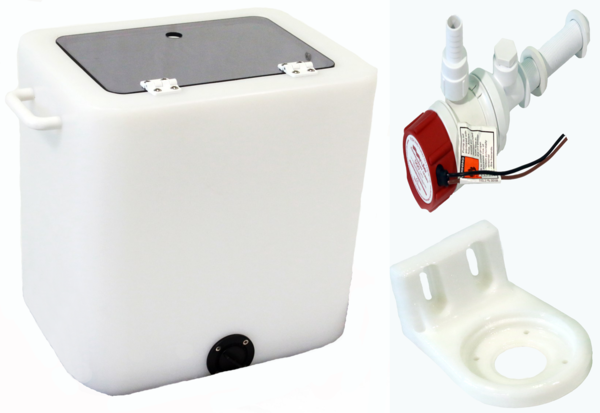 LBT09AT - 30 Litre Live Bait Tank, Acrylic Lid Transom Combo