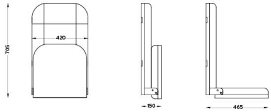 SB Scot Seats Bulkhead/ Wall Mounted Flip Seat