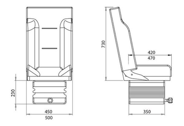 SSH Lightweight Aluminium Suspension Seat